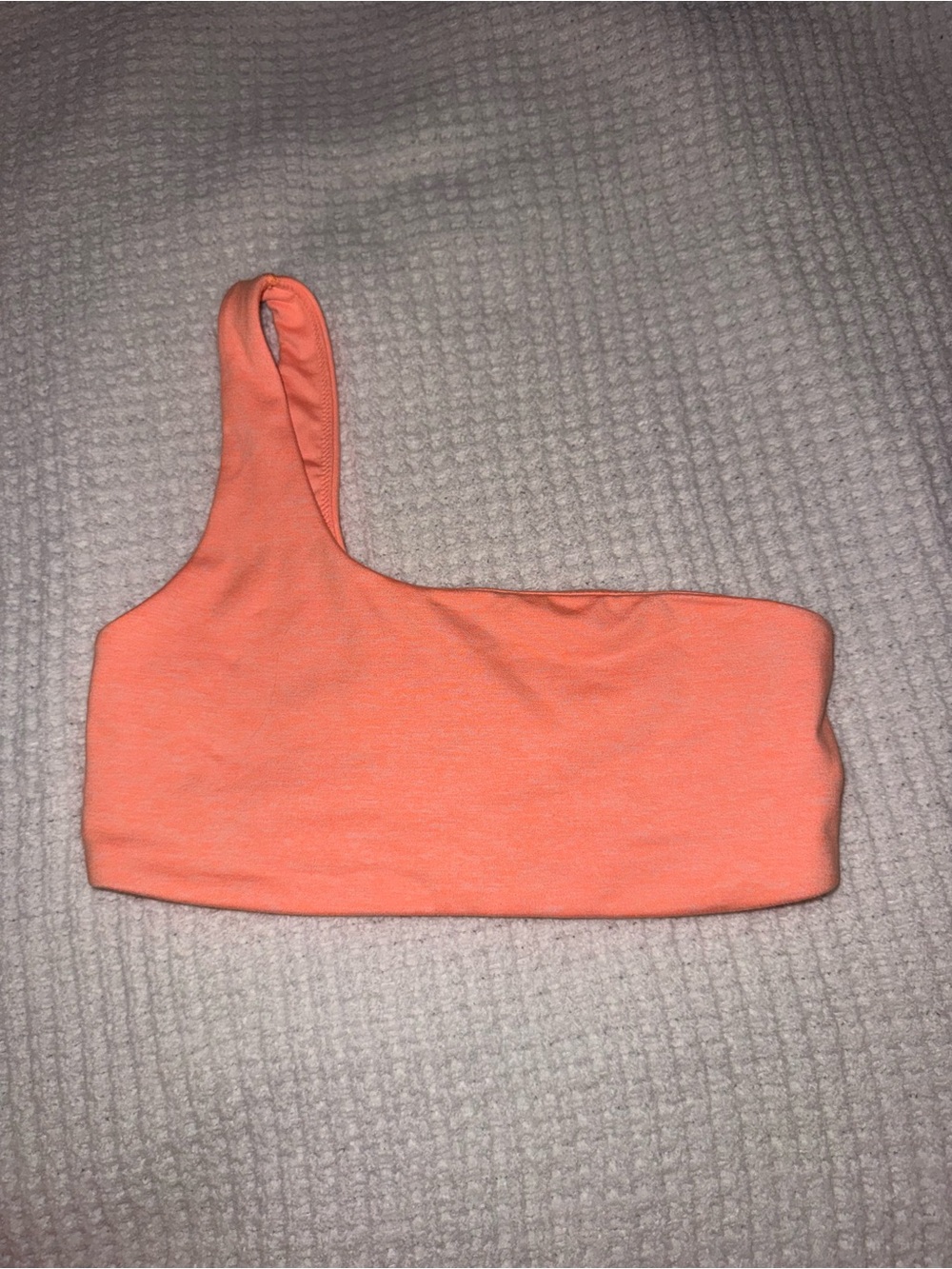aerie One-Shoulder Crop Sports Bra in Coral